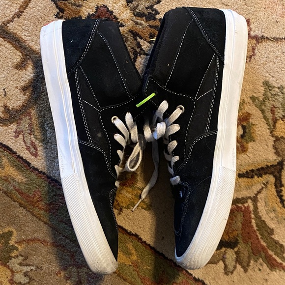 Men’s leather canvas Black half cab Vans 13 - Picture 5 of 9